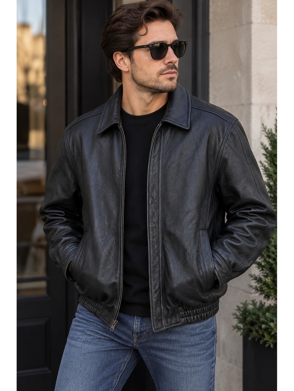Vintage Canyon Outback Genuine Leather Jacket Men’s Medium Black Quilted Lined